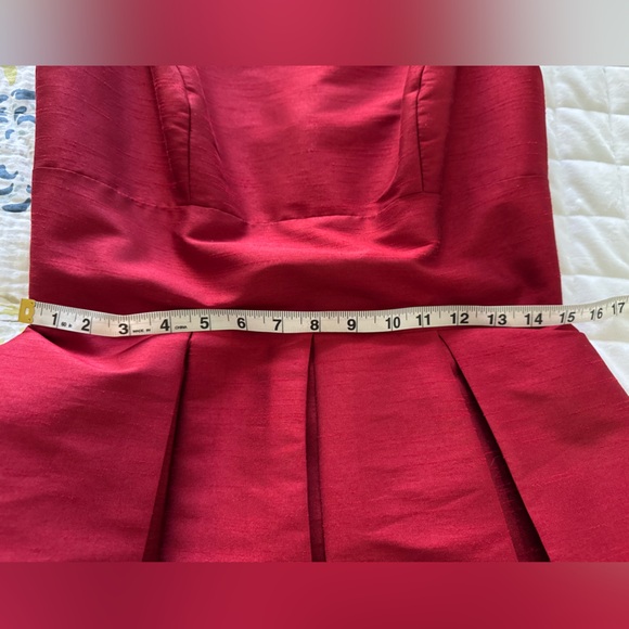 Alfred Sung Women’s Red Size 8 Formal Mini Dress Pleated Pockets Fully Lined - Picture 5 of 10